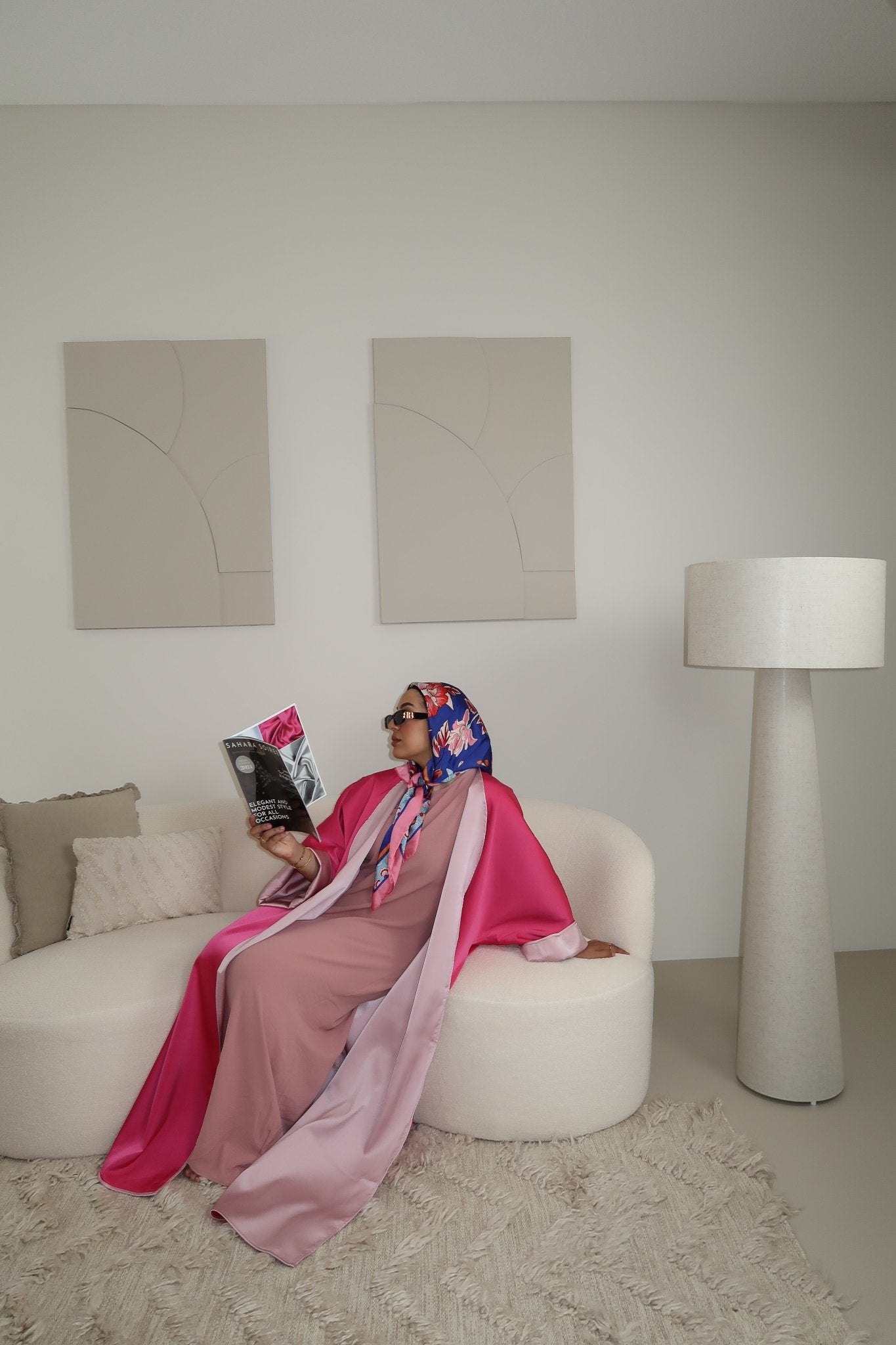 PLIEGUÉ Fuchsia X Pink - Premium Abaya’s from Sahara Soirée - Just €90! Shop now at Sahara Soirée